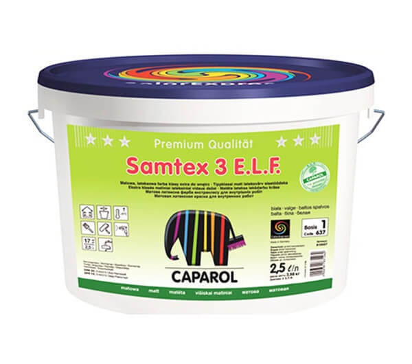 Caparol Samtex 3 E.L.F. (Капарол Замтекс 3), матовая, база 1, 2,5 л. Caparol Samtex 3 E.L.F. (Капарол Замтекс 3), матовая, база 1, 2,5 л.