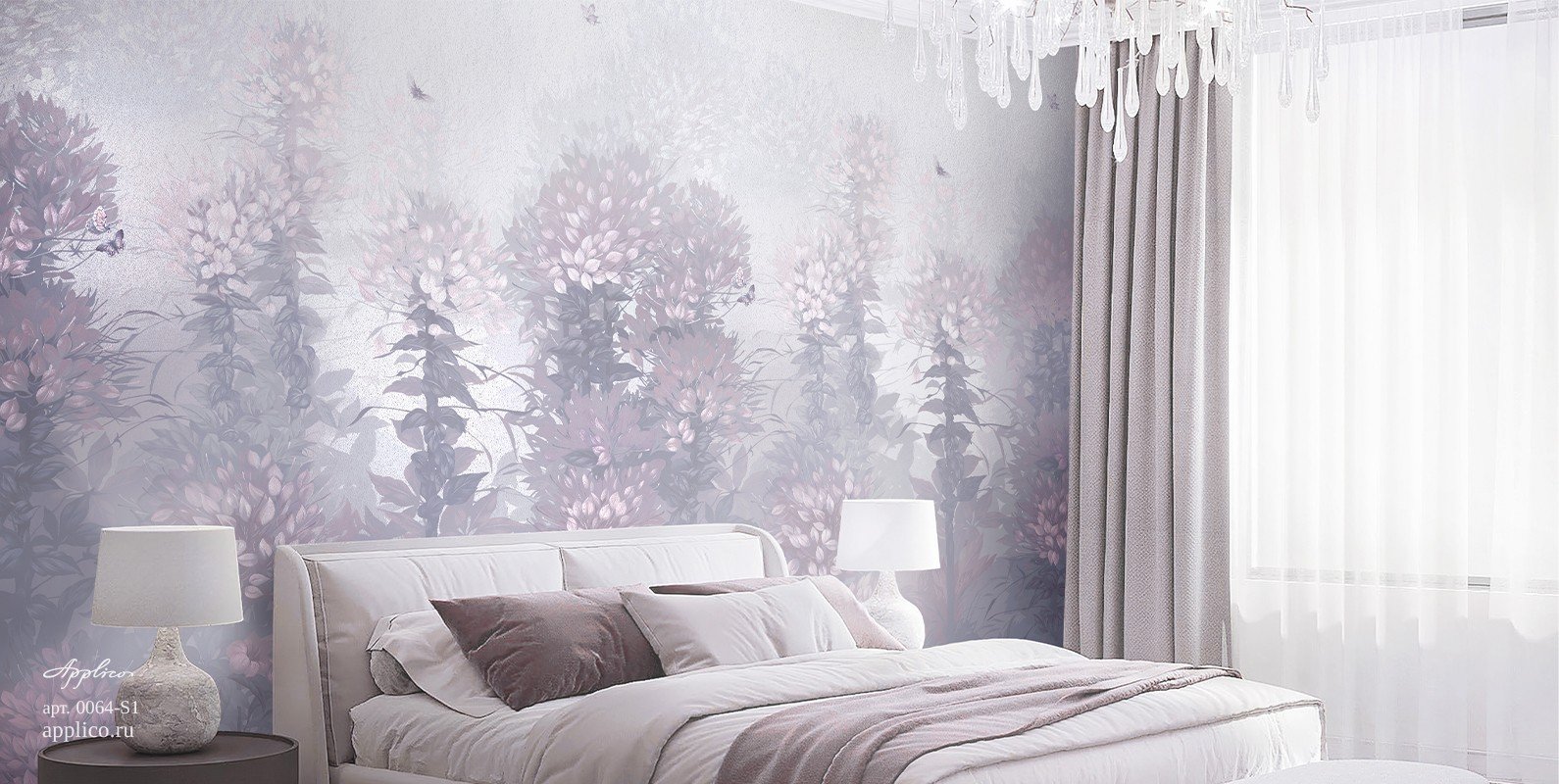 Фотообои и панно Цветы и бабочки OP 0064-S1_1 на сайте OboiVkus.by